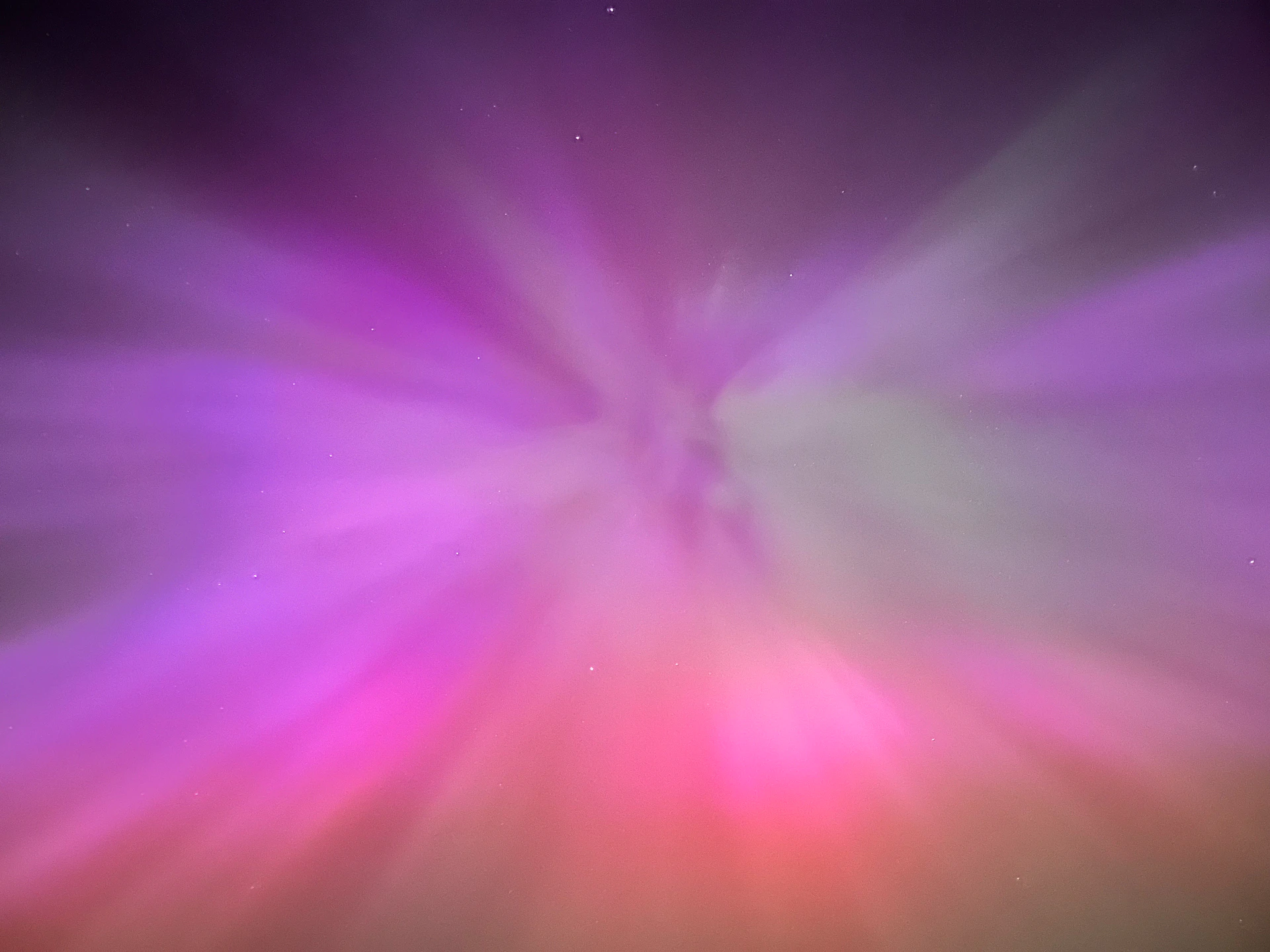 a bright purple and pink light shines brightly