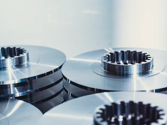 a close up of a set of metal discs