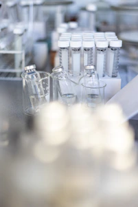 a bunch of bottles that are sitting on a table