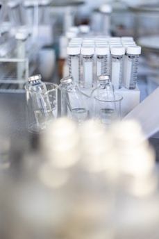 a bunch of bottles that are sitting on a table