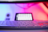 a close up of a keyboard with a blurry background