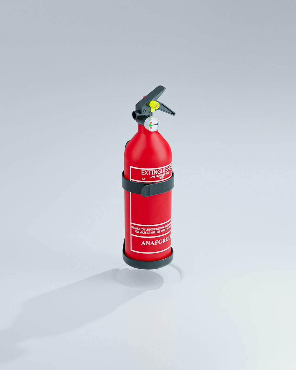 a red fire extinguisher on a white background