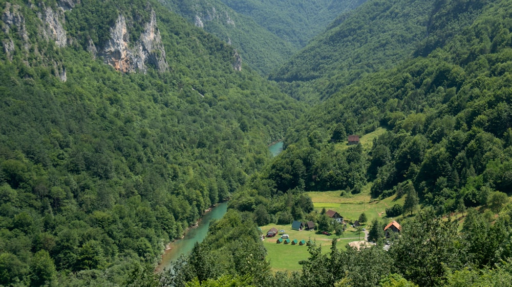 川が流れる渓谷の眺め