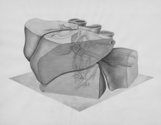 a drawing of a heart on a piece of paper