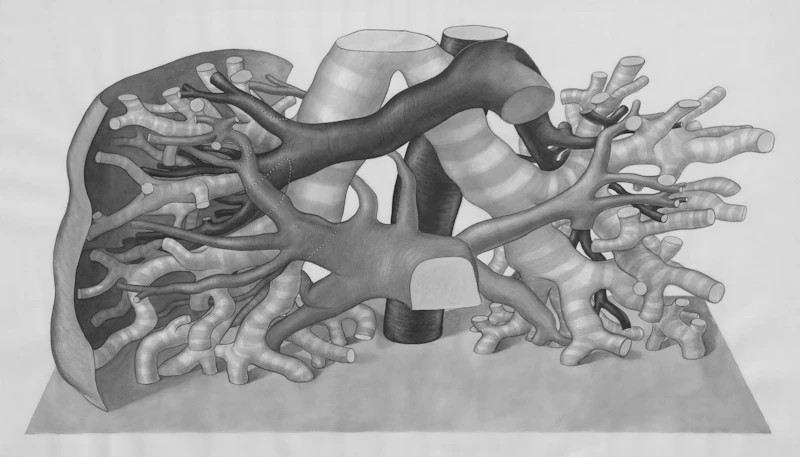 Anatomical illustration of human lungs