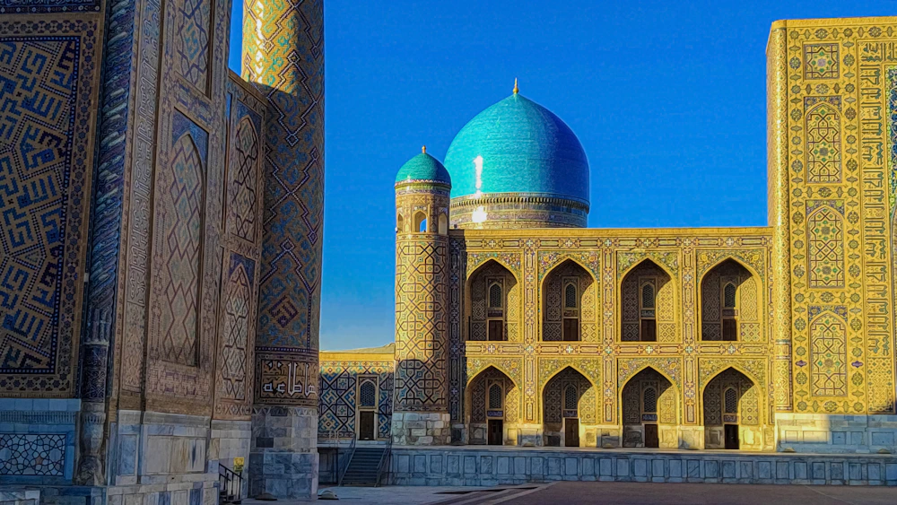 Registan Square and historic architecture in Samarkand Uzbekistan