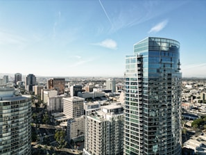 a view of a city from the top of a skyscraper