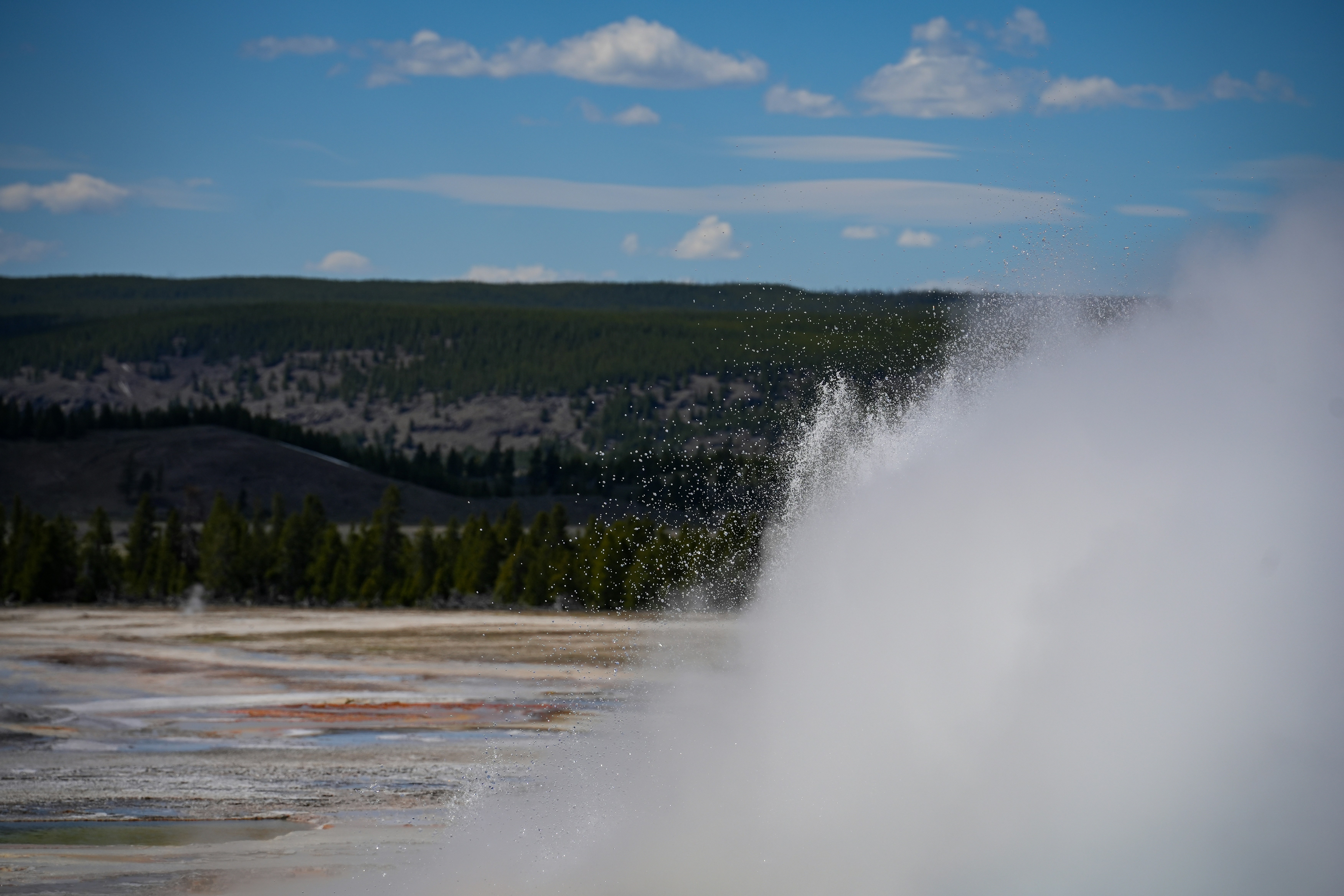 a large geyser spewing water into the air