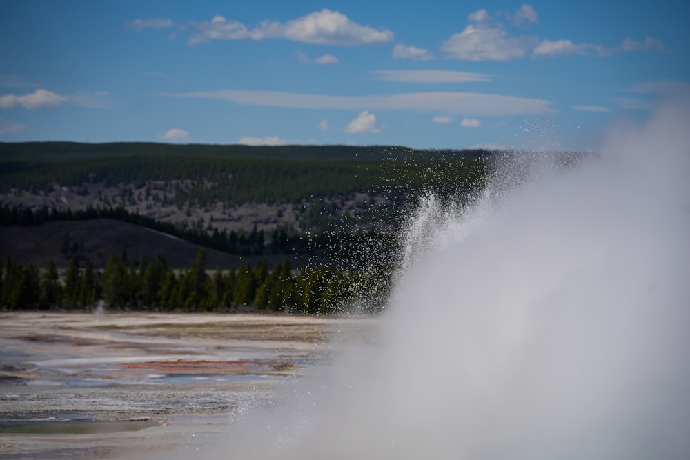 a large geyser spewing water into the air