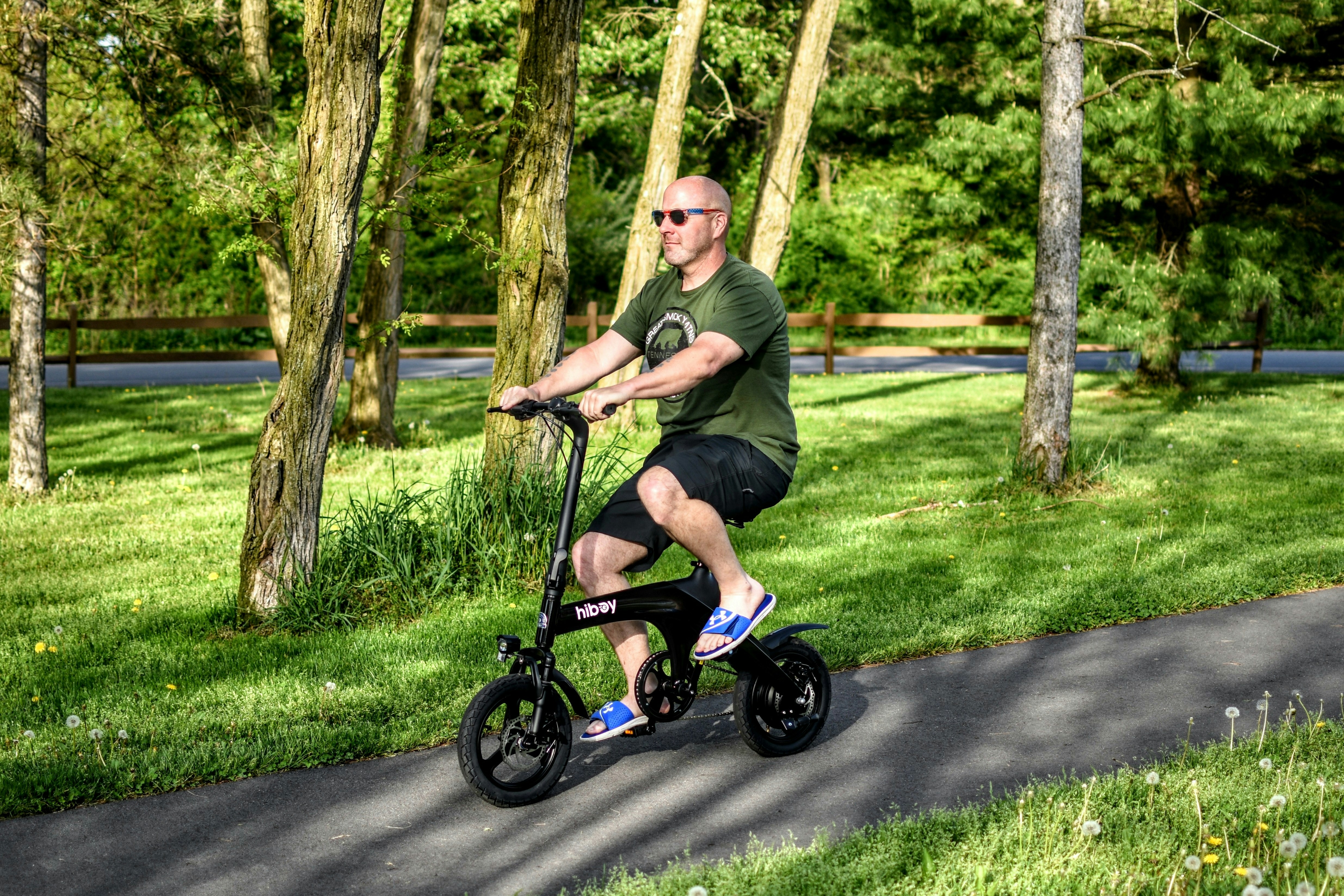 senior man cycling