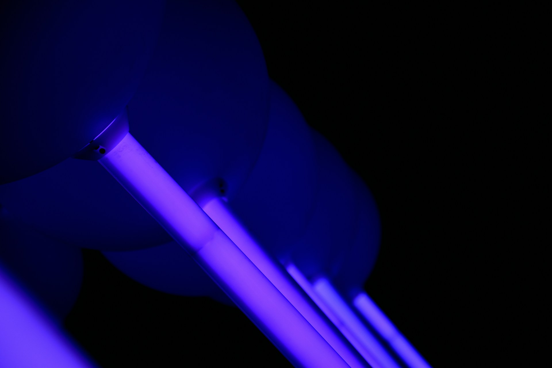 a close up of a toothbrush with blue light