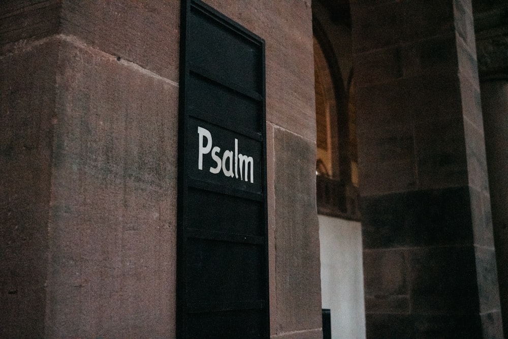 a building with a sign that says psalm on it