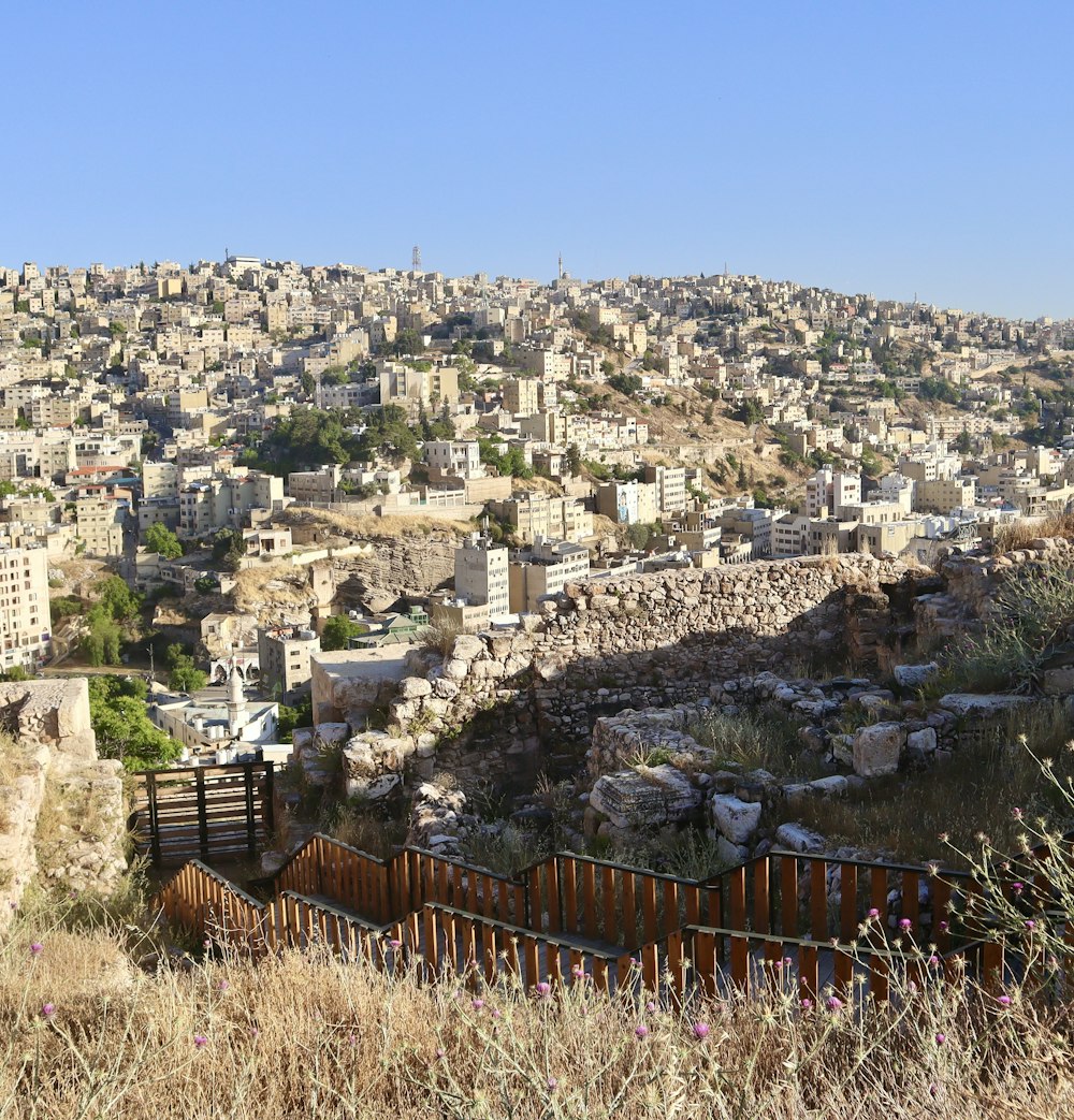 a view of a city from the top of a hill