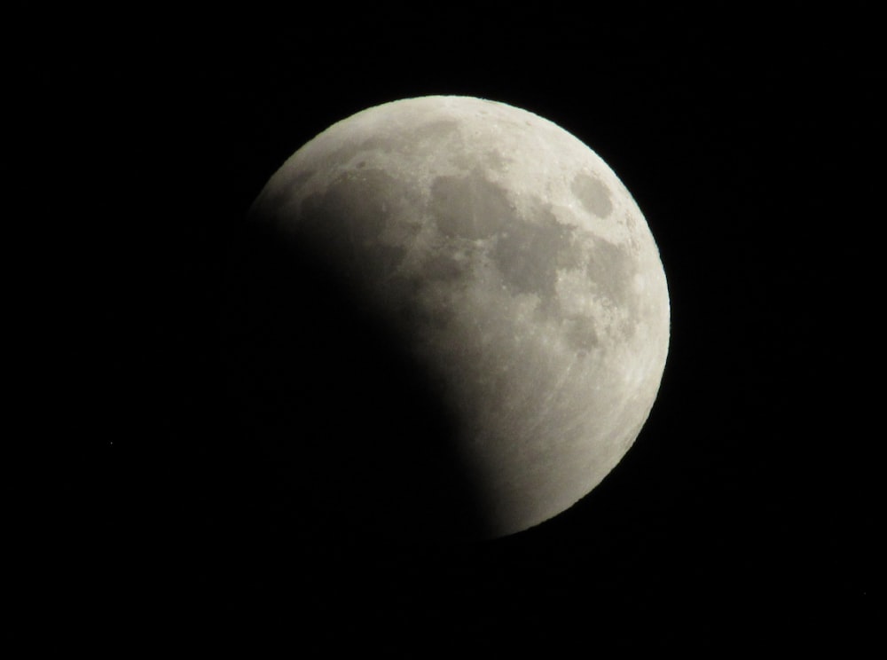 a full moon is seen in the dark sky