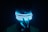 a man wearing a neon mask in the dark
