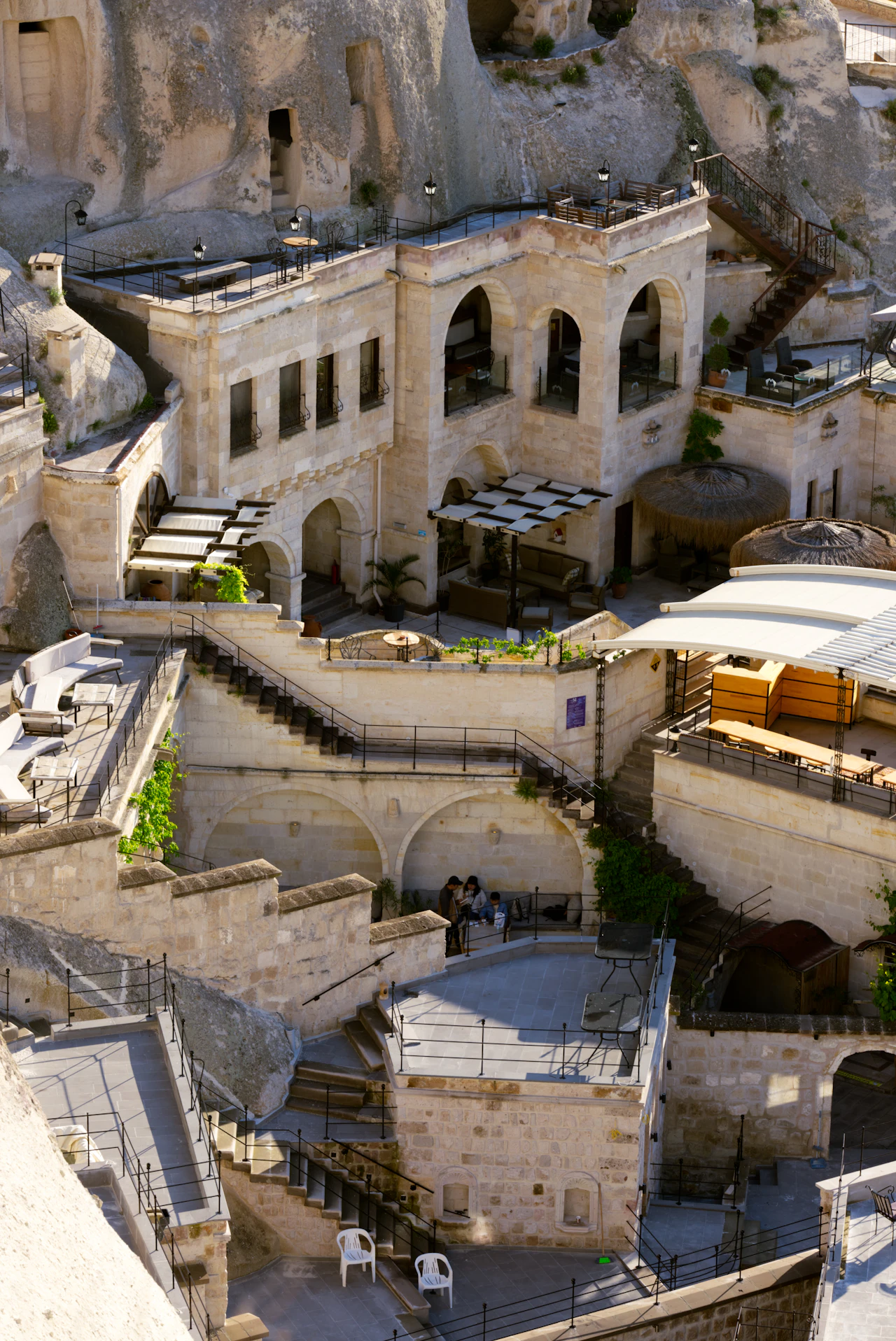 Stone buildings and terraces in Göreme, Cappadocia