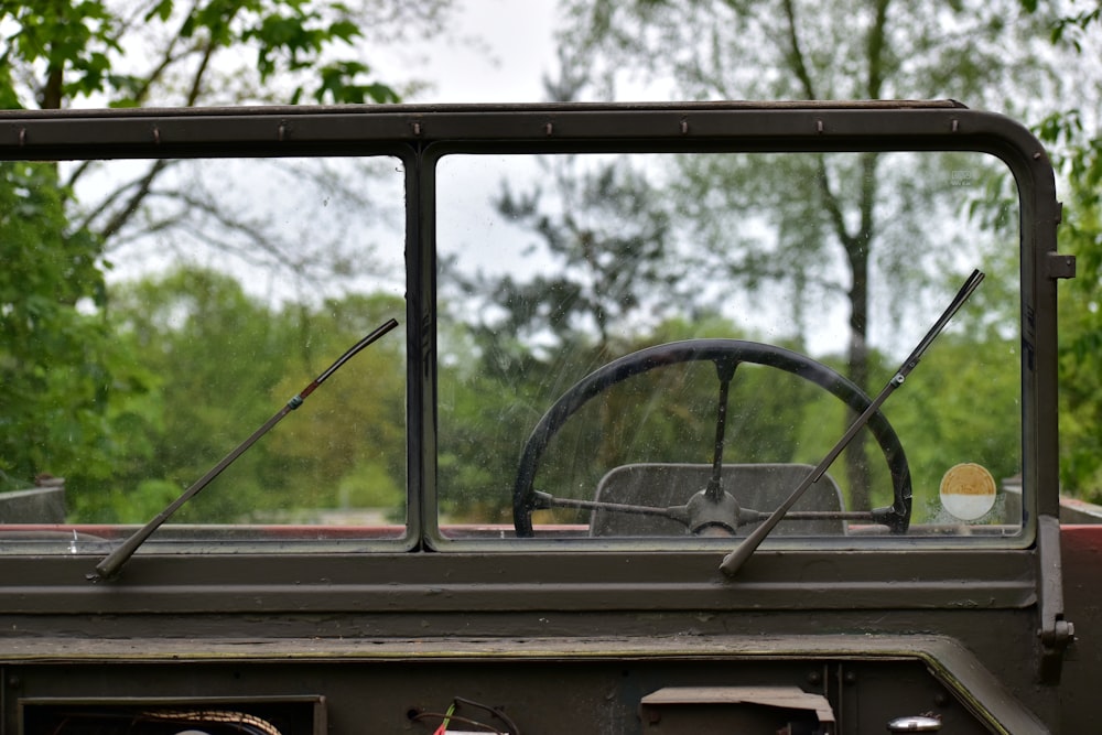 a truck with a steering wheel and a steering stick
