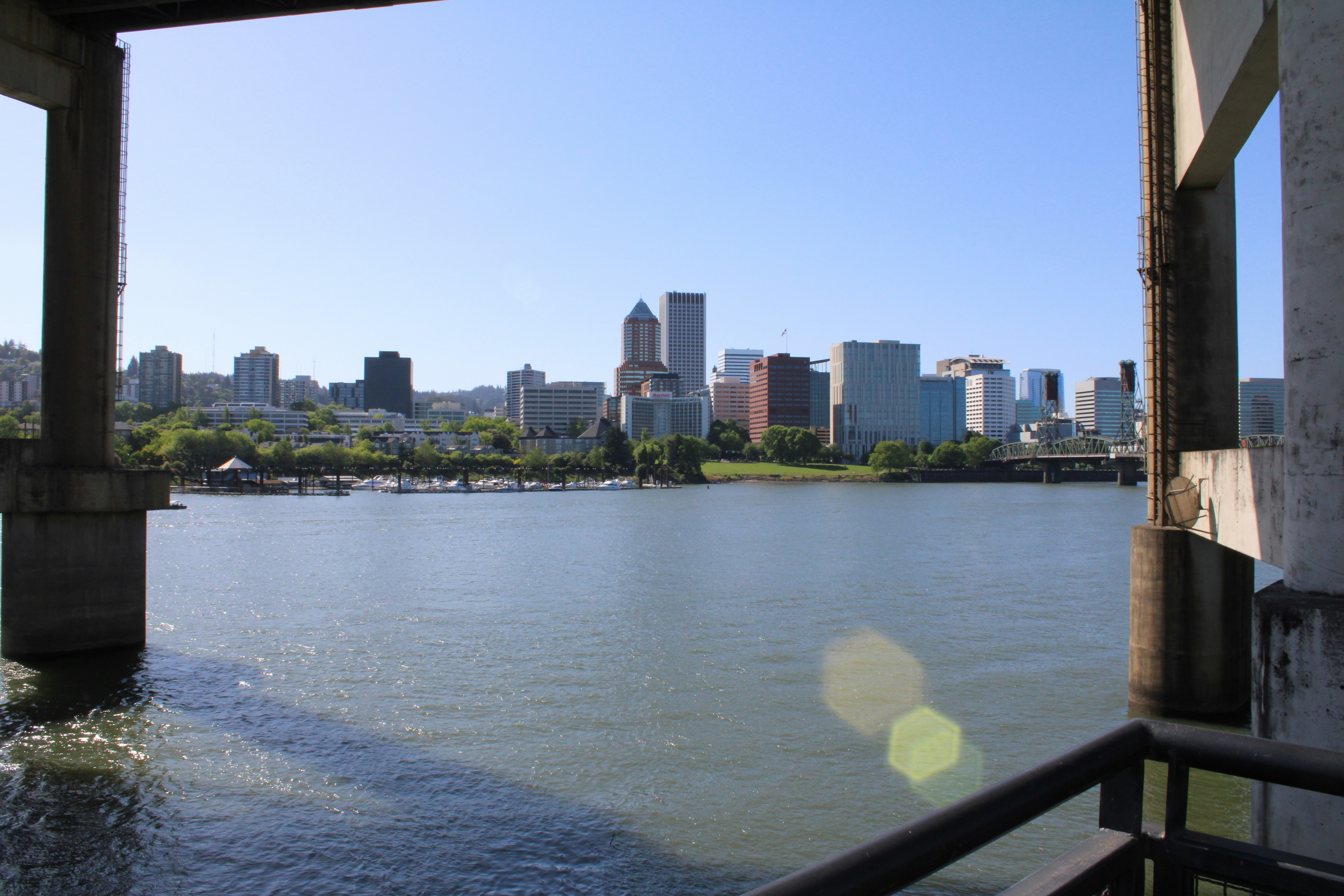 Portland's skyline with a river - graphic design Portland