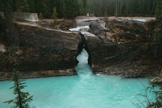 a river that has some water coming out of it