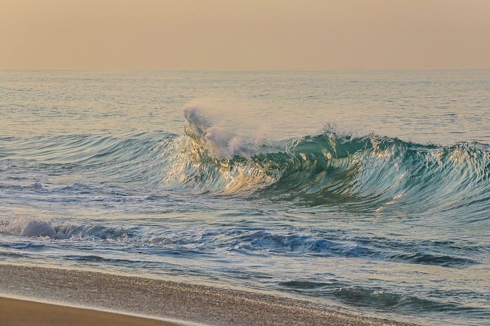 a large body of water sitting next to a sandy beach