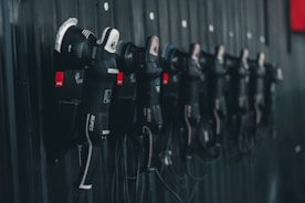 a row of parking meters sitting next to each other