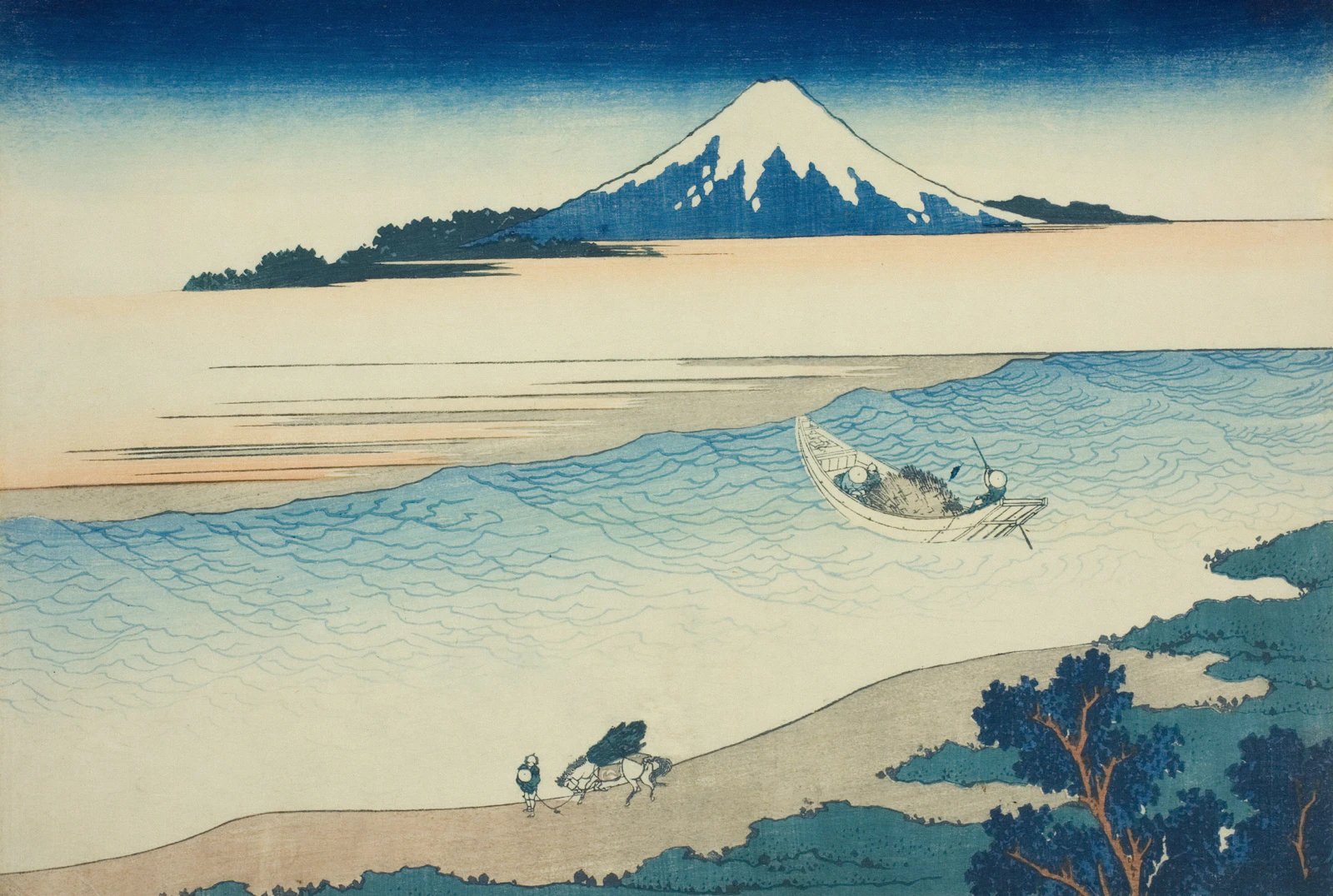 Tama River in Musashi Province, ukiyo-e by Katsushika Hokusai, 1825 to 1837