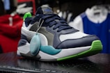 a close up of a shoe on a table