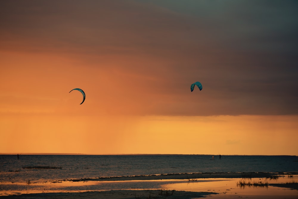 a couple of kites that are flying in the sky