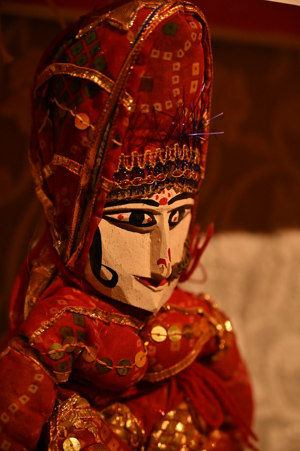a close up of a person wearing a mask