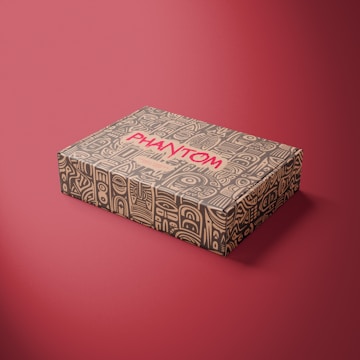 a box that is sitting on a red surface