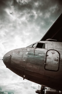 a close up of the nose of an airplane