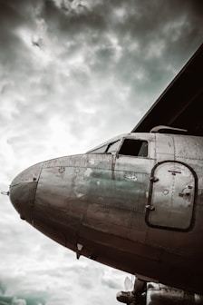 a close up of the nose of an airplane