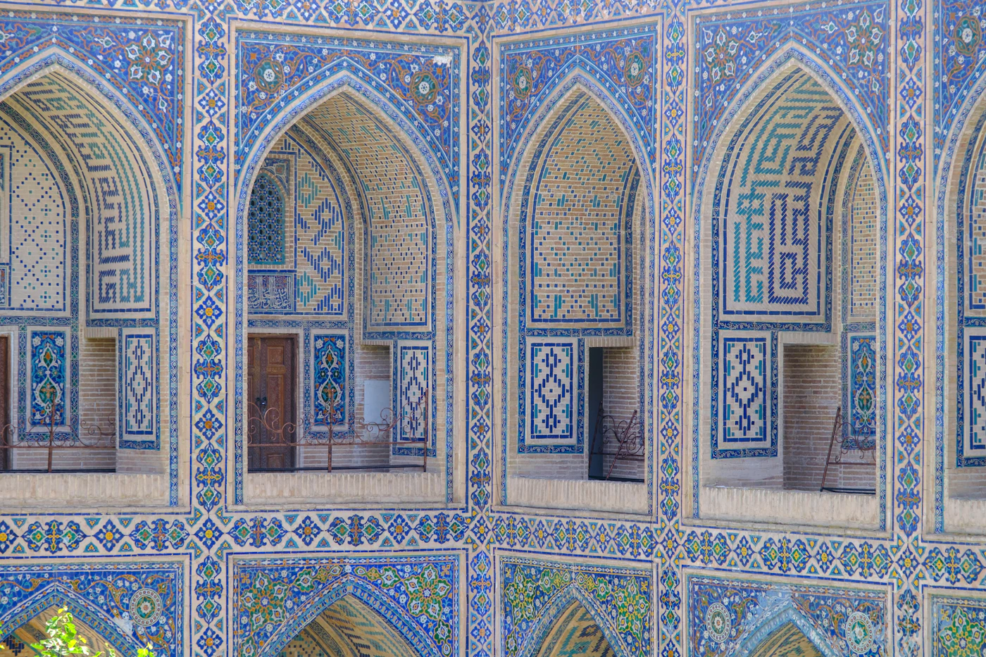 Blaue Keramikfassade in Samarkand