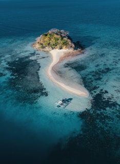 a small island in the middle of the ocean