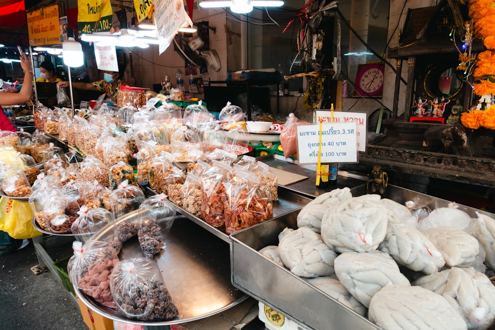 a bunch of food that is on a table