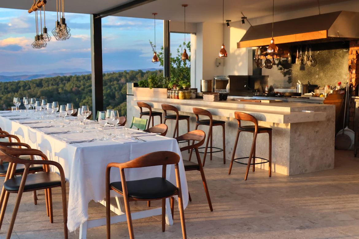 Fresh mediterranean seafood and local wine