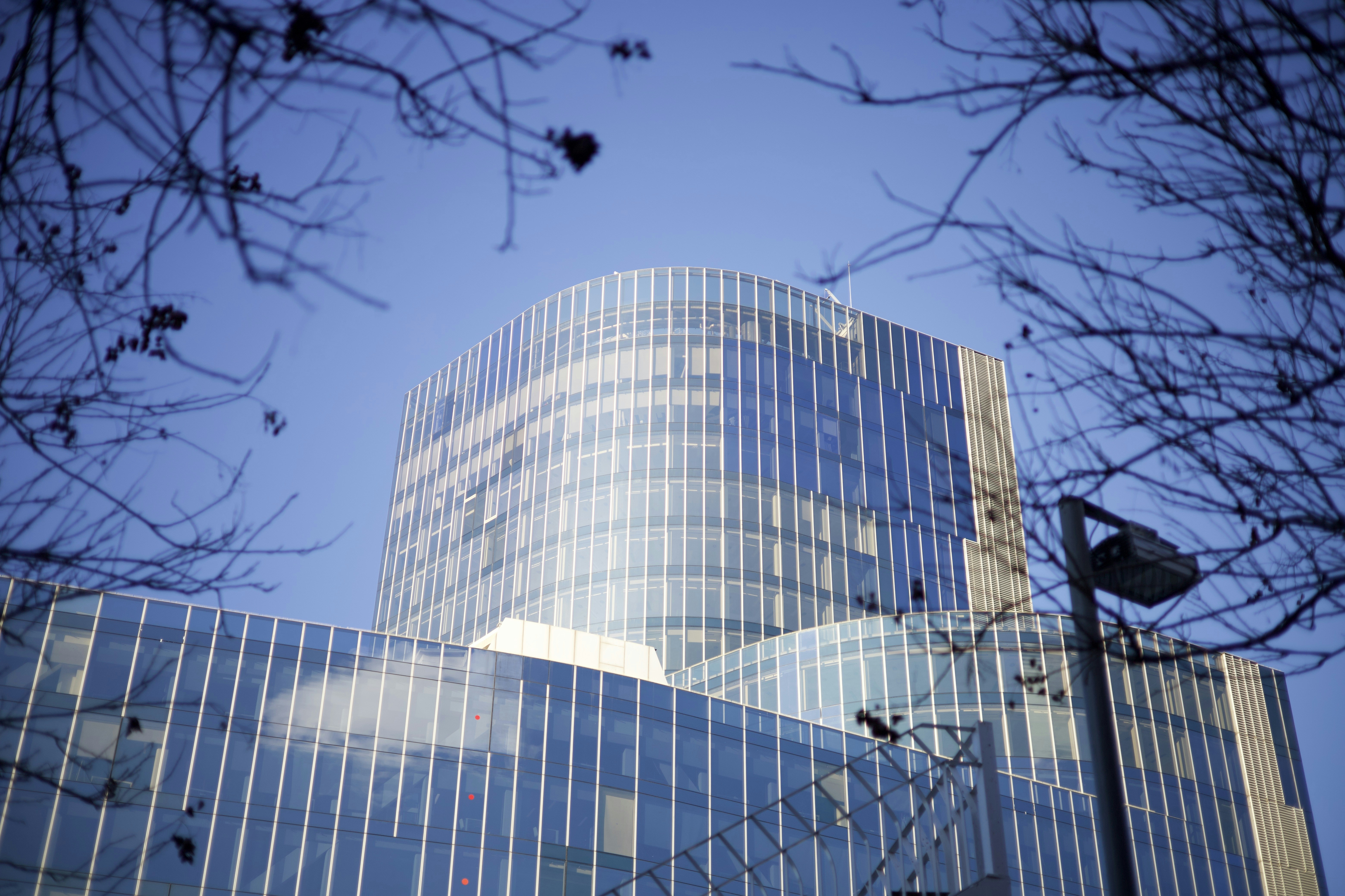 a tall building with a lot of windows on top of it