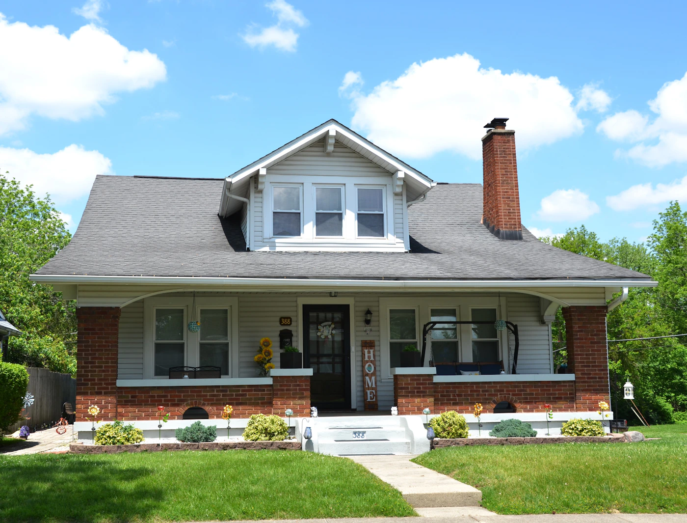 White Craftsman style home