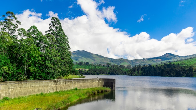 a large body of water surrounded by mountains