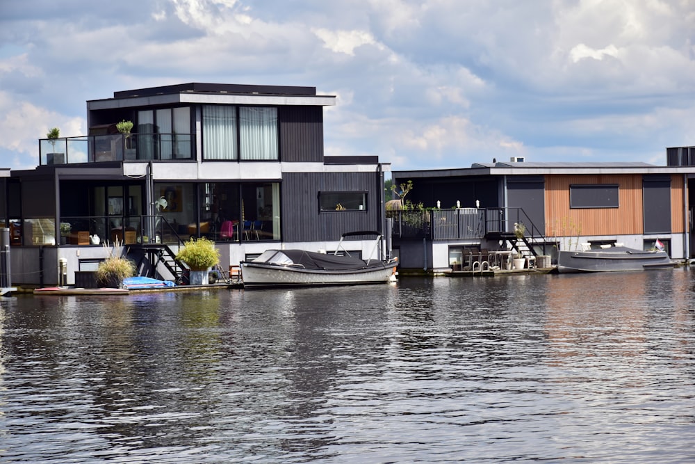 a couple of boats that are sitting in the water