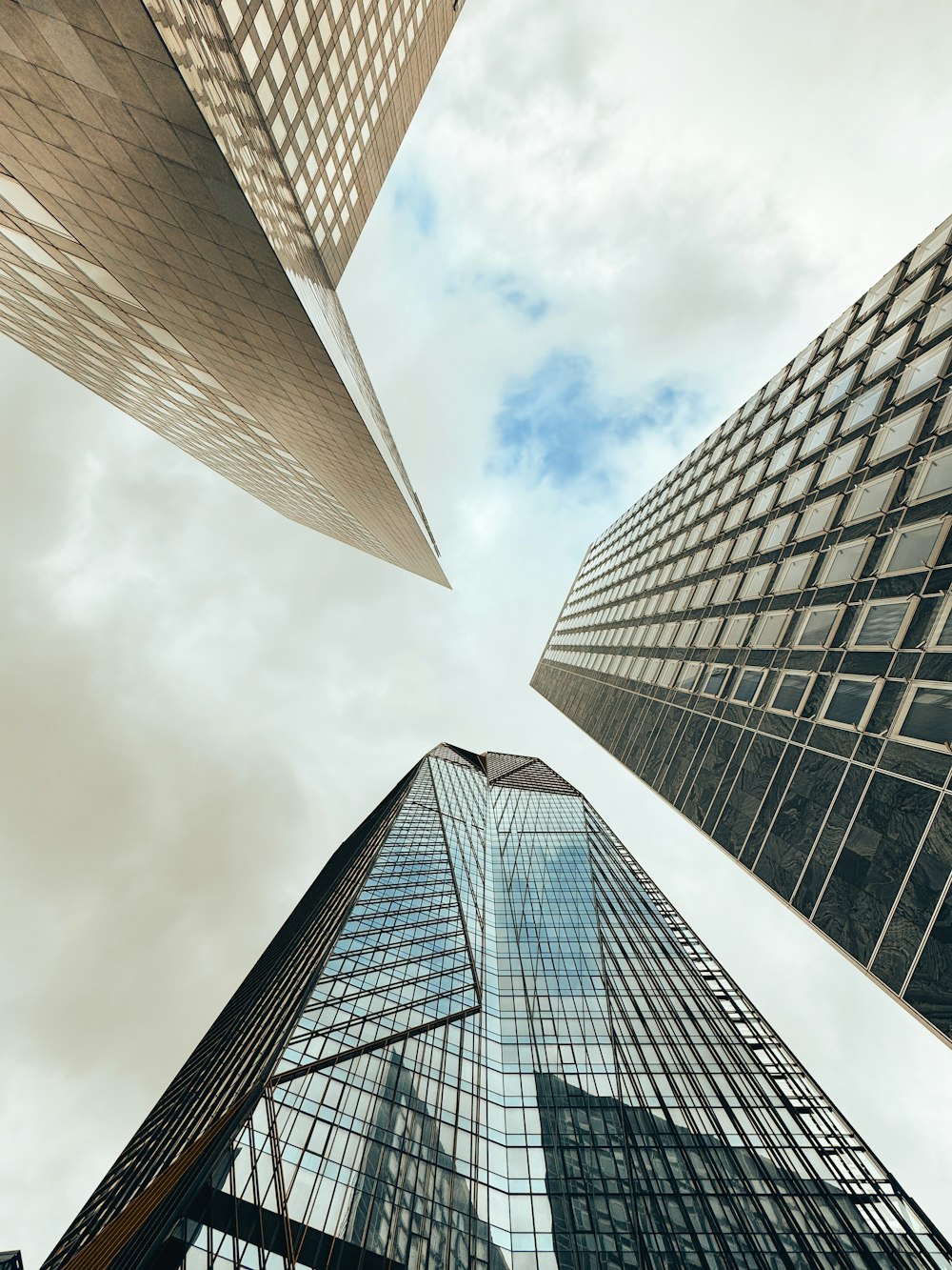 a group of tall buildings in a city