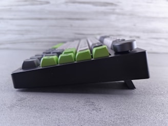 a close up of a keyboard on a table