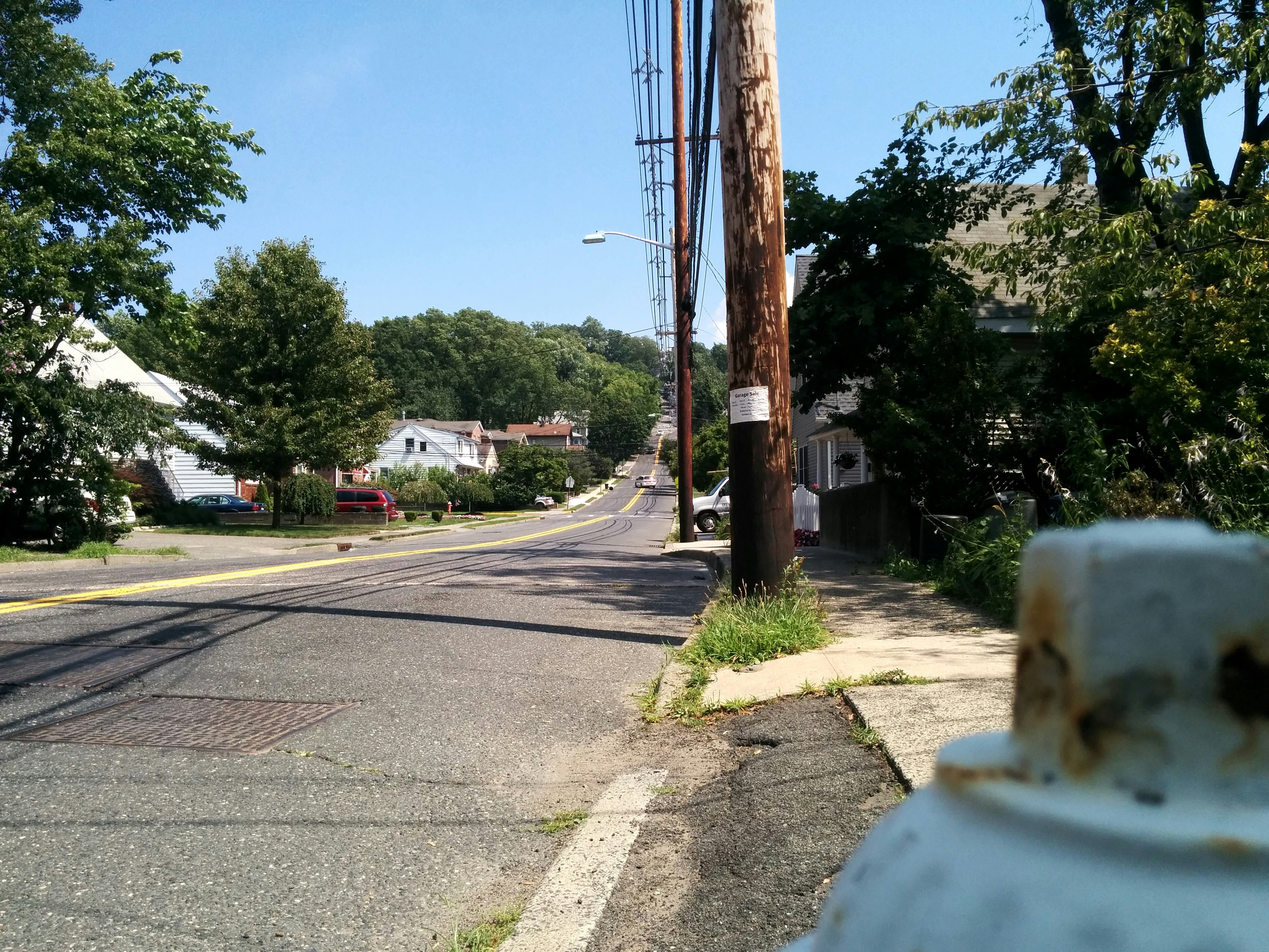 White fire hydrant roadside
