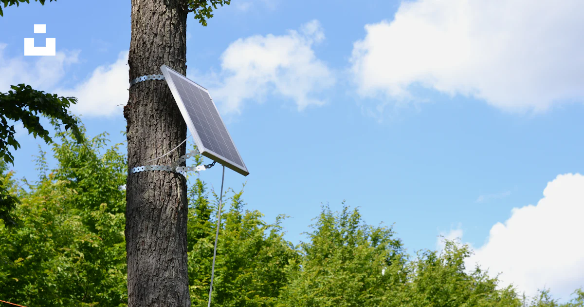 A solar panel is attached to a tree photo – Free Voltage Image on Unsplash