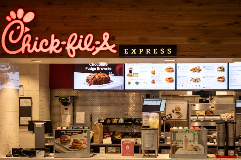 Interior de un fastfood moderno