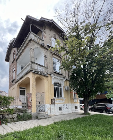 a house with a tree in front of it