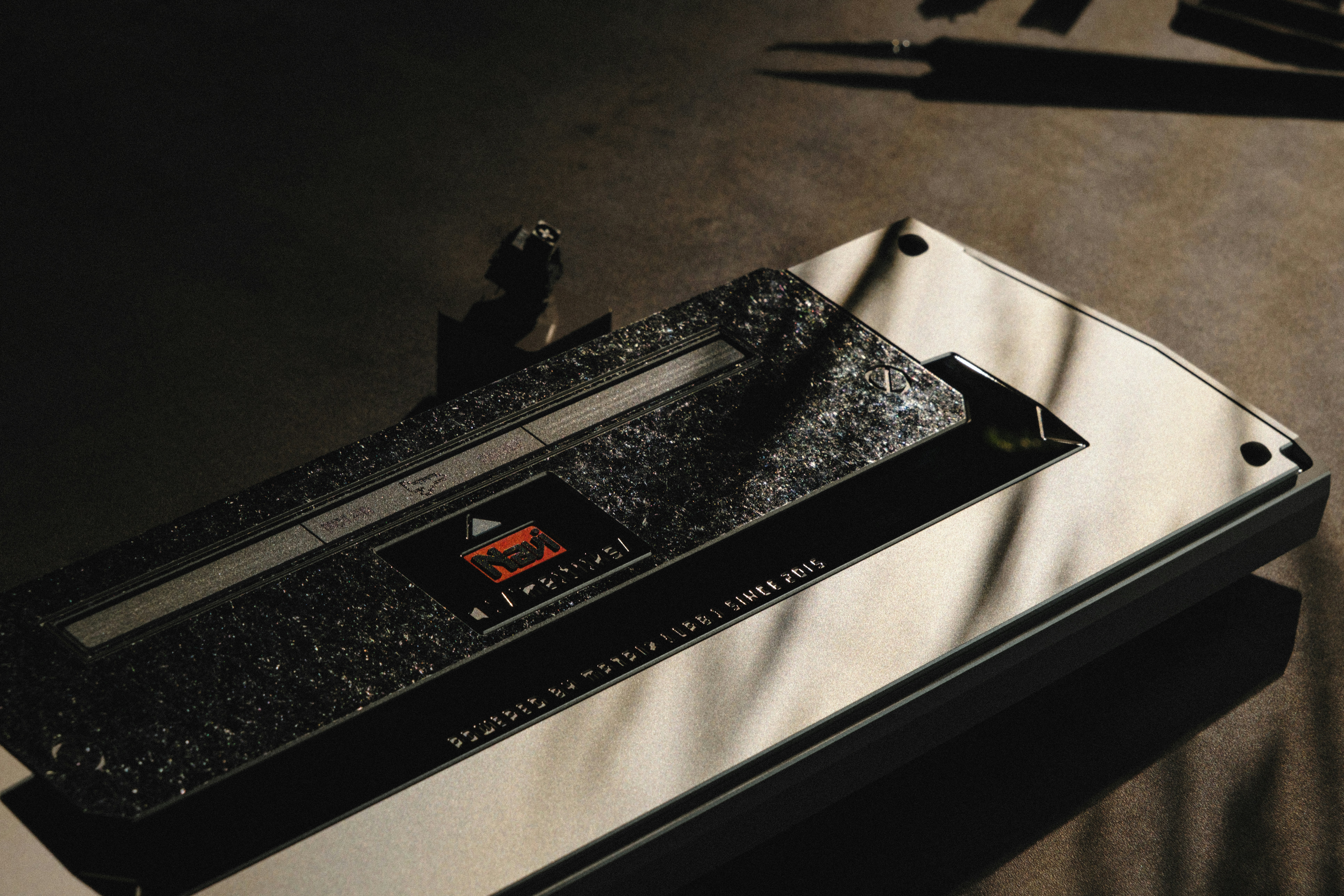 a close up of a metal object on a table