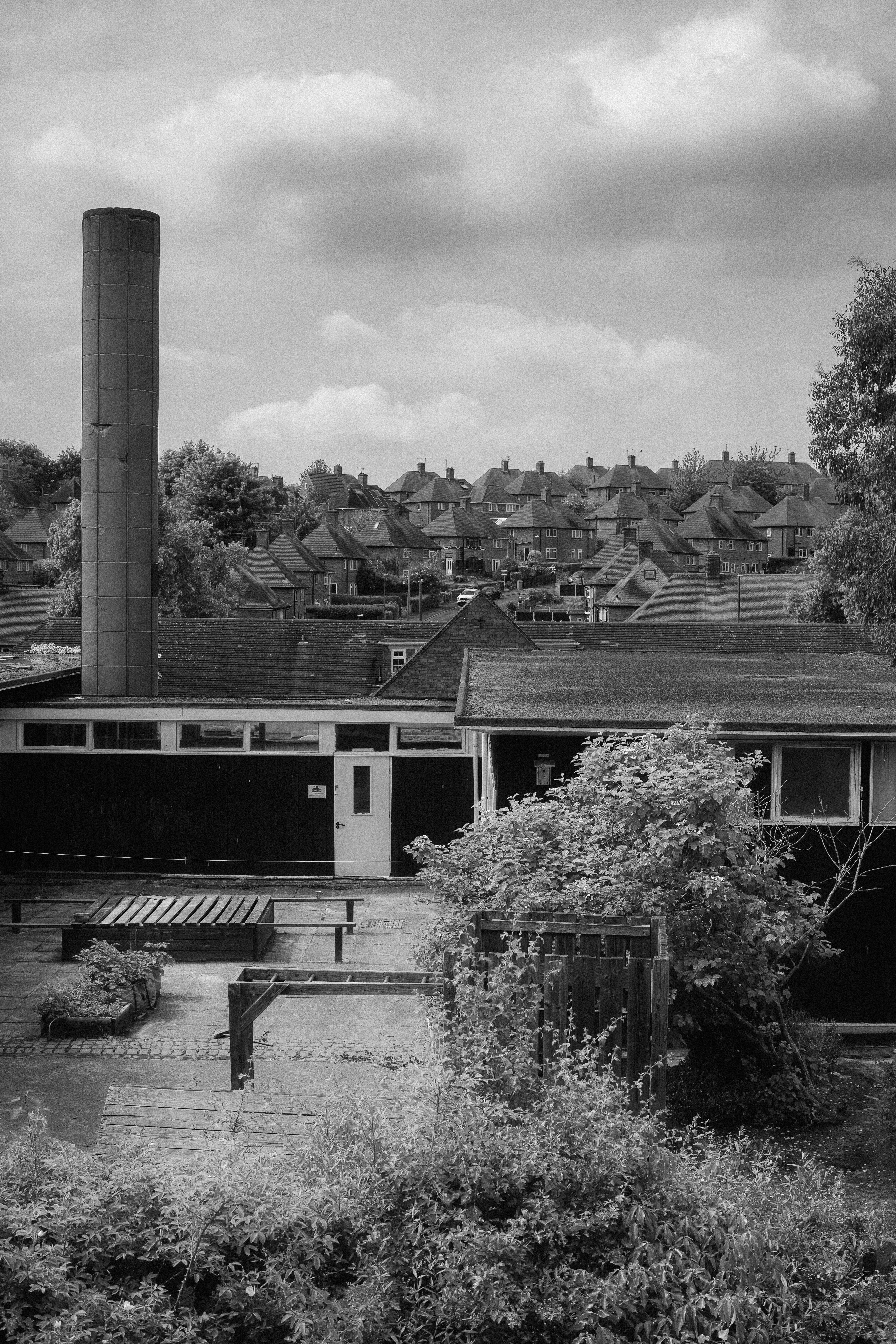 Concrete chimney on a residential building