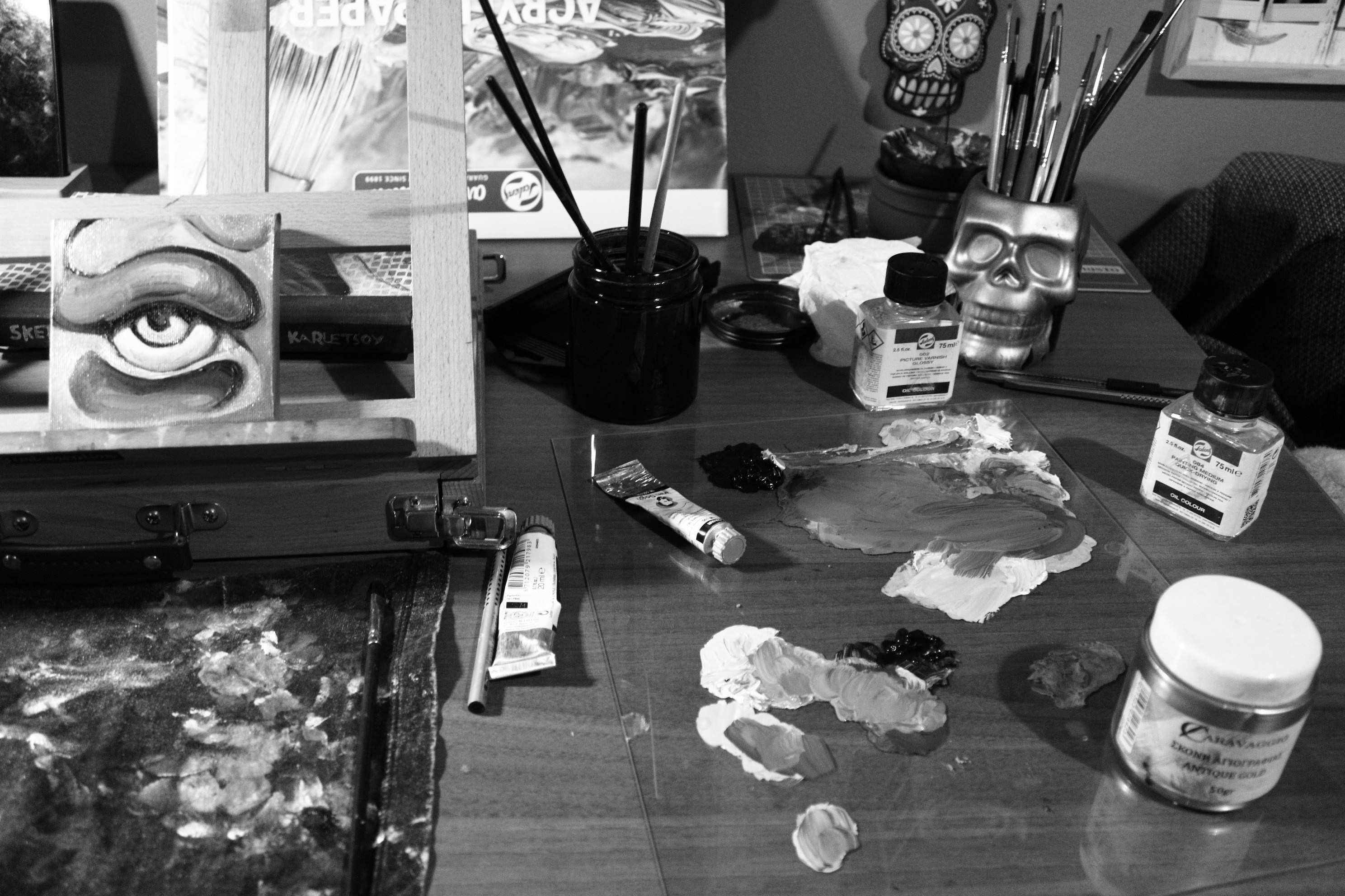 Art supplies in chaos
