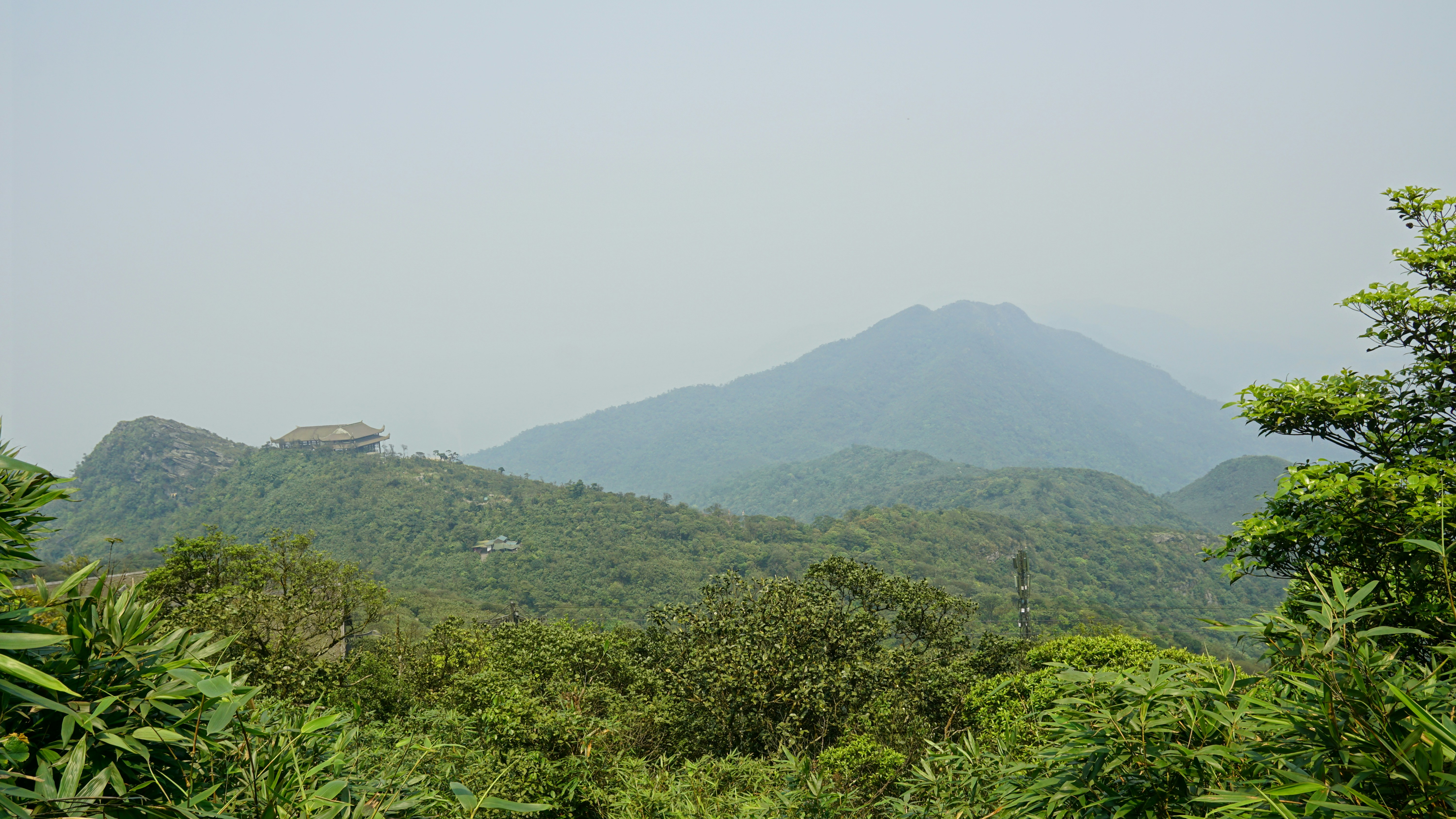 A view of a mountain range from a distance